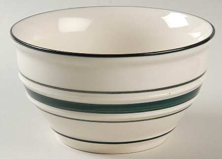 Green Crock (Black Edge) Soup/Cereal Bowl