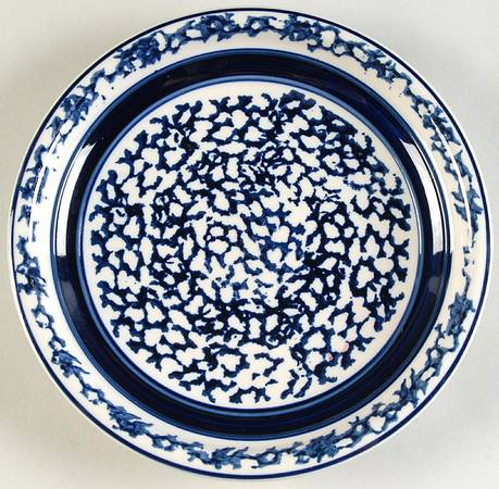 Sponge Blue (Bands) Salad Plate by Tienshan
