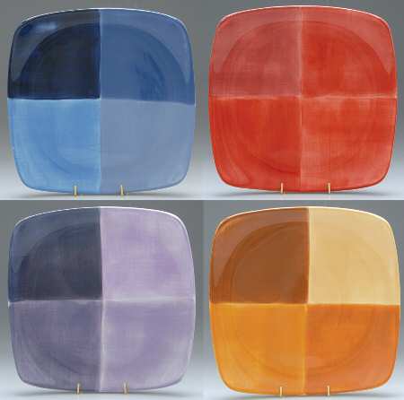 Quadrettini Square Salad Plate Motif 1-4 - Set of 4