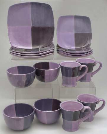 Quadrettini 16 Pc Set-4ea Motif Plum