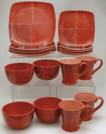 Quadrettini 16 Pc Set-4ea Motif Red