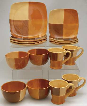 Quadrettini 16 Pc Set-4ea Motif Yellow