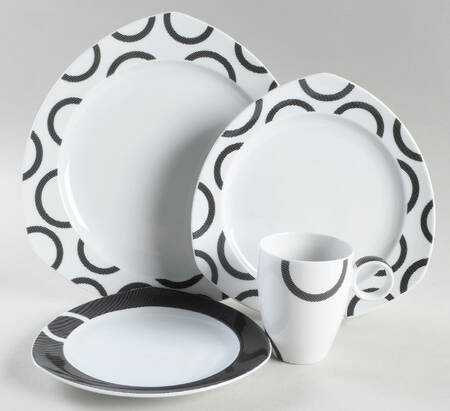 Vario Black (Circles) 4 Piece Place Setting