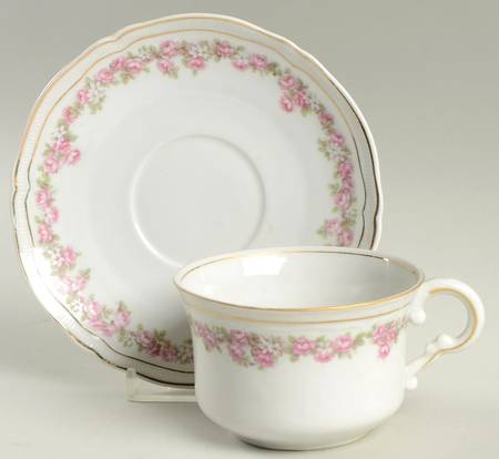 Victorian Rose Flat Cup & Saucer Set