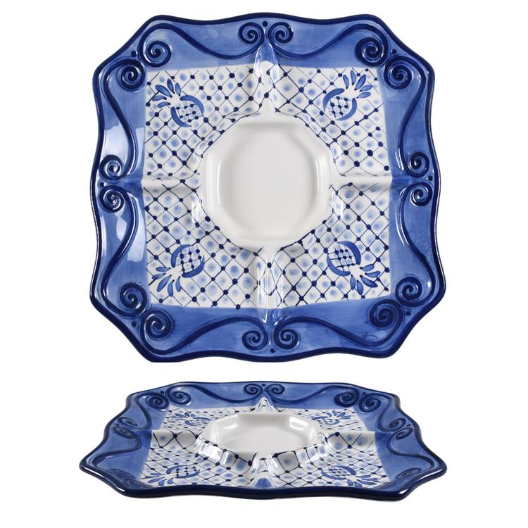 Lisbon (Square) Chip Bowl/Plate for Chip & Dip Set