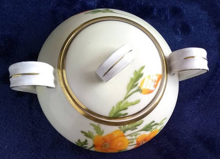 California Poppy Sugar Bowl & Lid