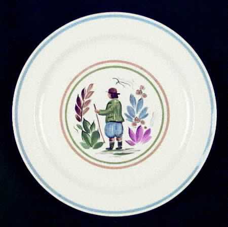 Peasant Blue Band Laurel Luncheon Plate