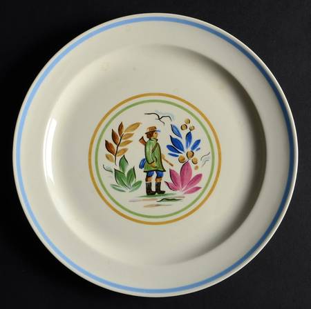 Peasant Blue Band Laurel Salad Plate