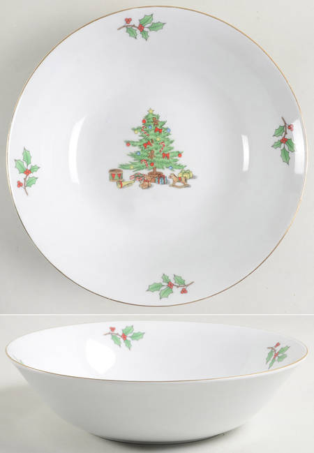 Holiday Hostess (Trim, No Gold Band) 9" Round Vegetable Bowl