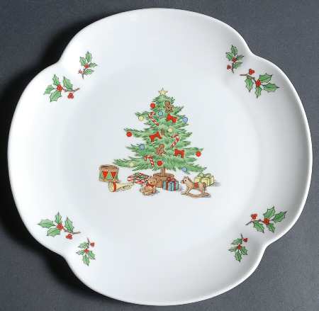 Holiday Hostess (Trim, No Gold Band) Cake Plate