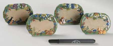 Beloved Country Small Placard/Place Card Holders w/Pen - Set of 4