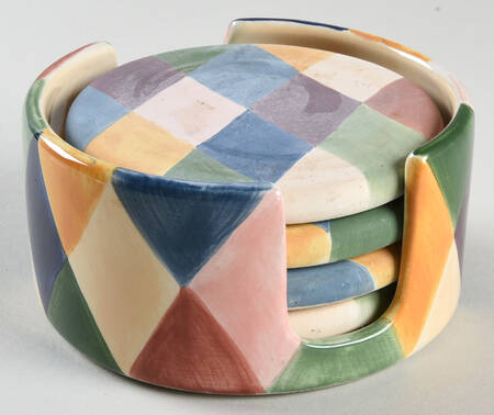 Carnival 5-Piece Coaster Set (Holder & 4 Coasters)
