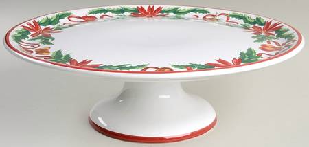 Tiffany Holly 12" Diameter Pedestal Cake Stand