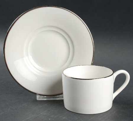 Colonnade Platinum Flat Cup & Saucer Set