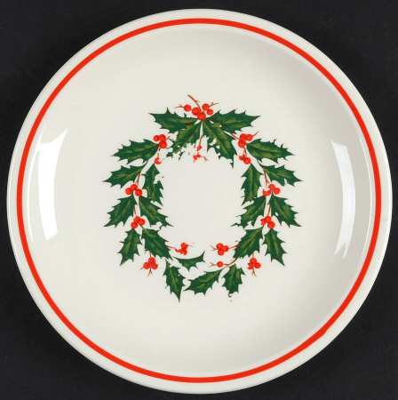 Holiday Wreath (3-8" Rim) Salad Plate