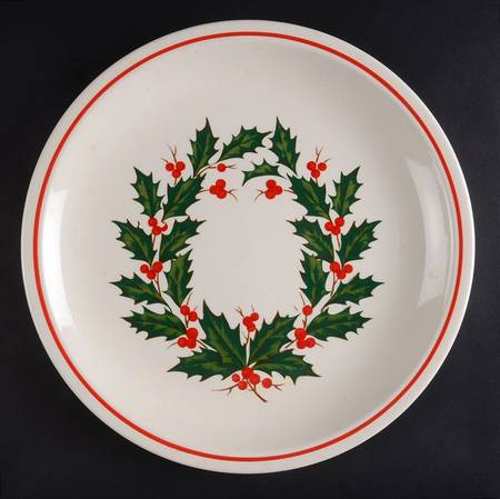 Holiday Wreath (3-8" Rim) 12" Chop Plate (Round Platter)
