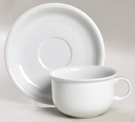 Loft White Flat Cup & Saucer Set