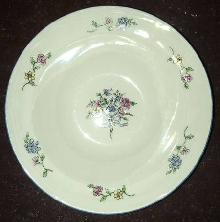 Victorian Bouquet (Blue Trim) Soup/Cereal Bowl