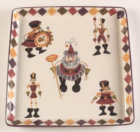 Holiday Carnival 14" Square Platter