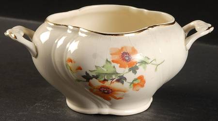 Wild Poppy (Vogue, Swirl) Sugar Bowl No Lid