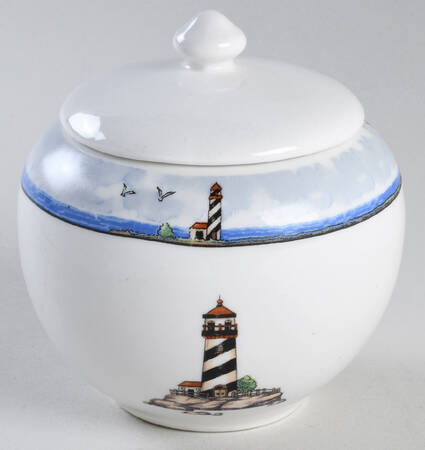 Coastal Lighthouse Sugar Bowl & Lid