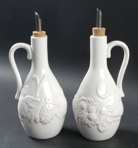 Nature Oil & Vinegar Jars with Drizzle Spouts