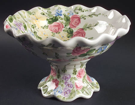 English Garden Round Compote (Height X Width)