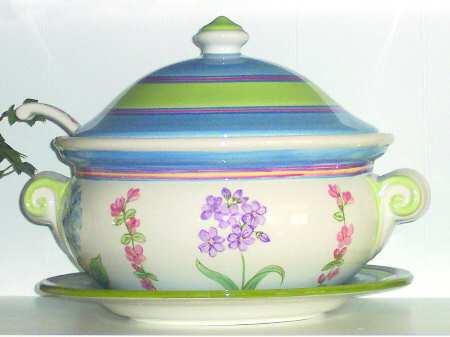 Just Flowers Tureen & Lid w/Ladle & Underplate