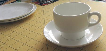 Ebony Flat Cup & Saucer Set