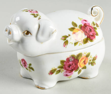 Cottage Rose Pig Box & Lid