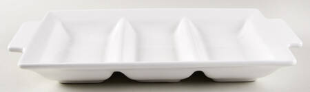 Blanc De Blanc Handled 3-Part Divided Server