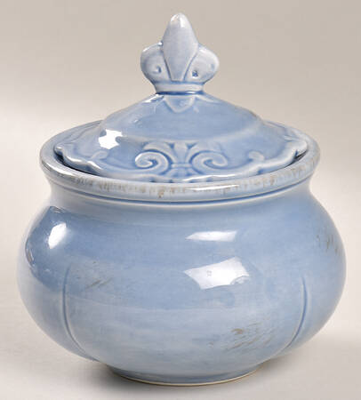 Auvignon   Blue Sugar Bowl & Lid