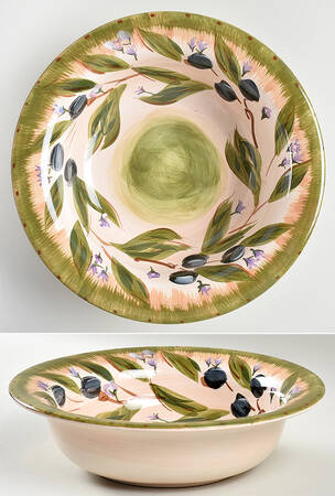 Olive Wreath 9" Round Vegetable Bowl