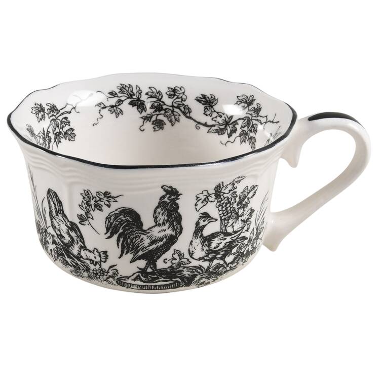New England Toile Black (Gamebirds) Flat Cup