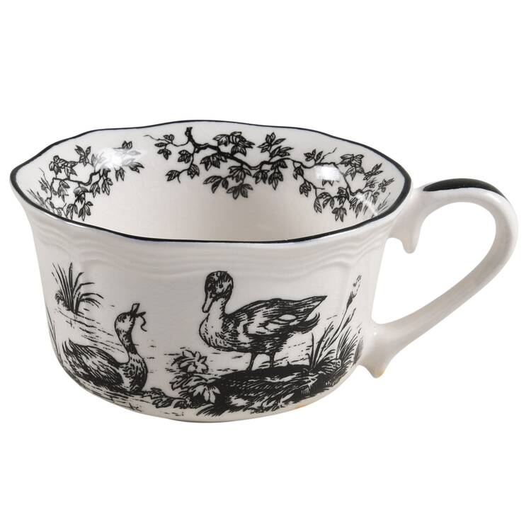 New England Toile Black (Gamebirds) Flat Cup
