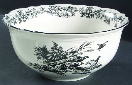 New England Toile Black (Gamebirds) 10" Mixing Bowl