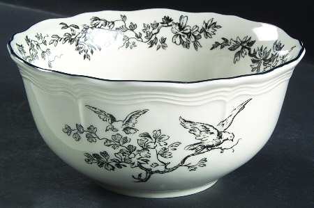 New England Toile Black (Gamebirds) 6" Mixing Bowl