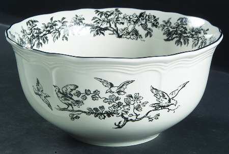 New England Toile Black (Gamebirds) 8" Mixing Bowl