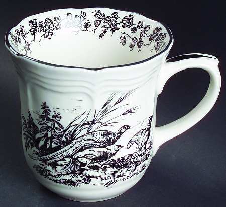 New England Toile Black (Gamebirds) Mug