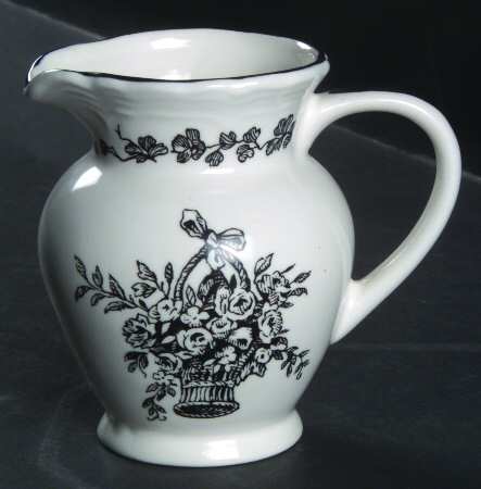 New England Toile Black (Gamebirds) Creamer by Tabletops Unlimited