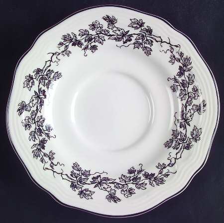 New England Toile Black (Gamebirds) Saucer for Flat Cup