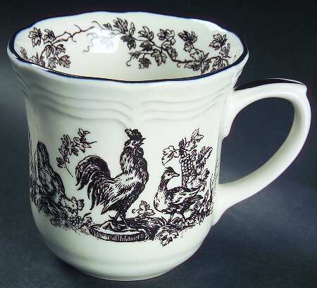 New England Toile Black (Gamebirds) Mug