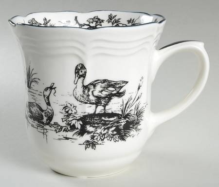 New England Toile Black (Gamebirds) Mug