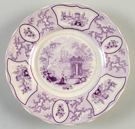 Violet Transferware Wall Plate
