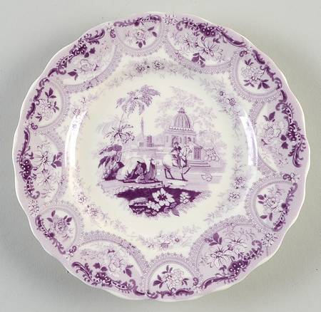 Violet Transferware Wall Plate