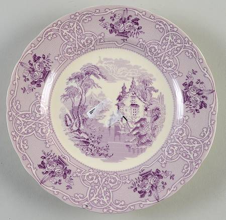 Violet Transferware Wall Plate