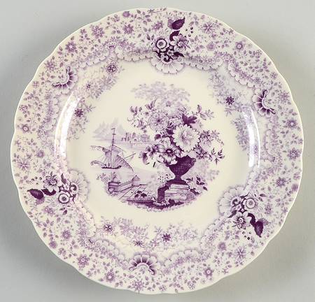 Violet Transferware Wall Plate