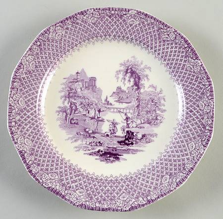 Violet Transferware Wall Plate