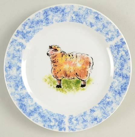 Country Barn Sheep Salad Plate