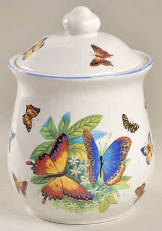 Butterflies Large Canister & Lid